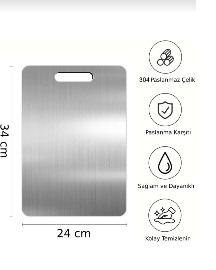 Paslanmaz Çelik Kesme Tahtası